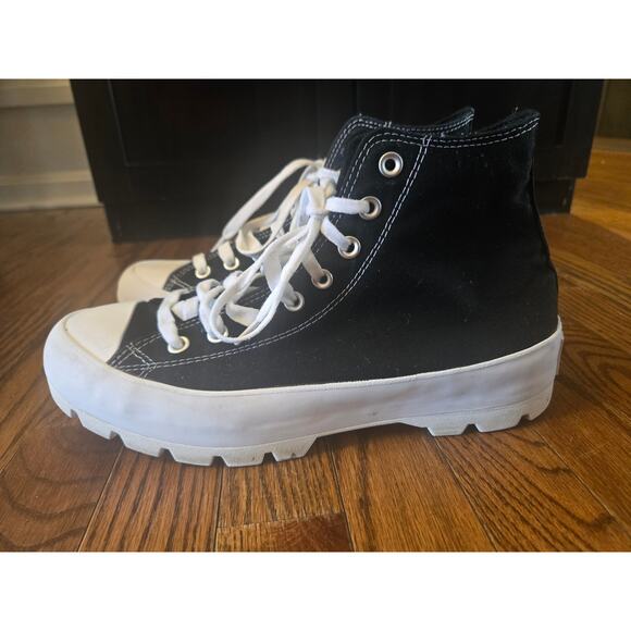 Converse Chuck Taylor All Star High Black White Platform Womens Sneakers Size 11 - Picture 6 of 13